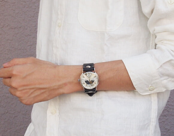 渡辺工房 手作り腕時計 “J.S.S.2 SUN&MOON” ジャンボシルバー [NW-JUM38BSV-SM]