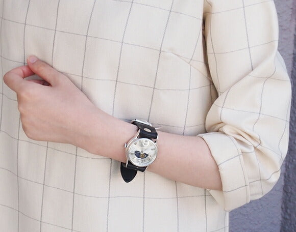 渡辺工房 手作り腕時計 “J.S.S.2 SUN&MOON” ジャンボシルバー [NW-JUM38BSV-SM]