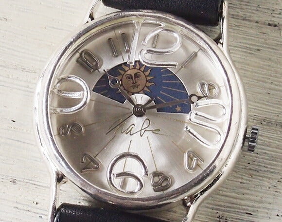 Watanabe Koubou 手工手錶 “JSS2 SUN&amp;MOON” 巨型銀 [NW-JUM38BSV-SM] 