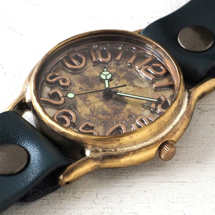 Watanabe Koubou 手工手錶 “JSB-BC” 銅索引 Jumbo 黃銅 [NW-JUM38C] 