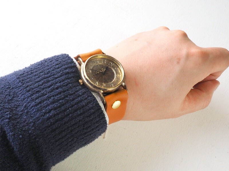 Watanabe Koubou Handmade Watch Jumbo Brass “JSB-Rev” Reverse Rotation [NW-JUM38REV] 