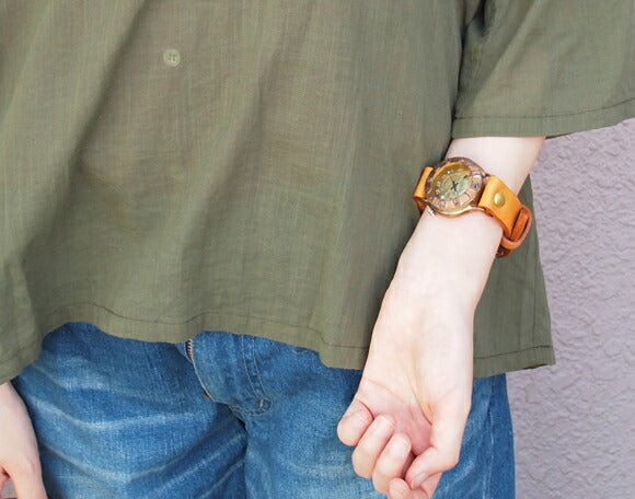 Watanabe Koubou Handmade Watch “Explorer-JB3-DATE” 3D Copper Bezel with Date Jumbo Brass [NW-JUM65B-DATE] 