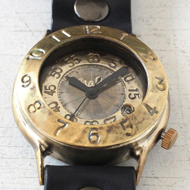 Watanabe Kobo handmade watch “Explore-JB2-DATE” with Jumbo Brass Date [NW-JUM65DATE] 