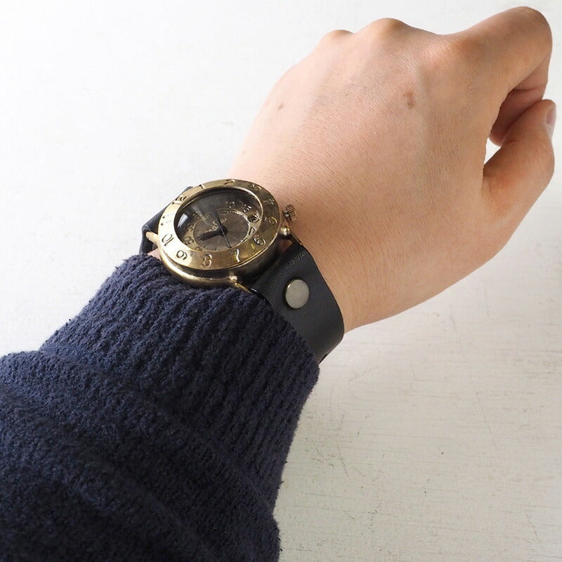 Watanabe Kobo handmade watch “Explore-JB2-DATE” with Jumbo Brass Date [NW-JUM65DATE] 