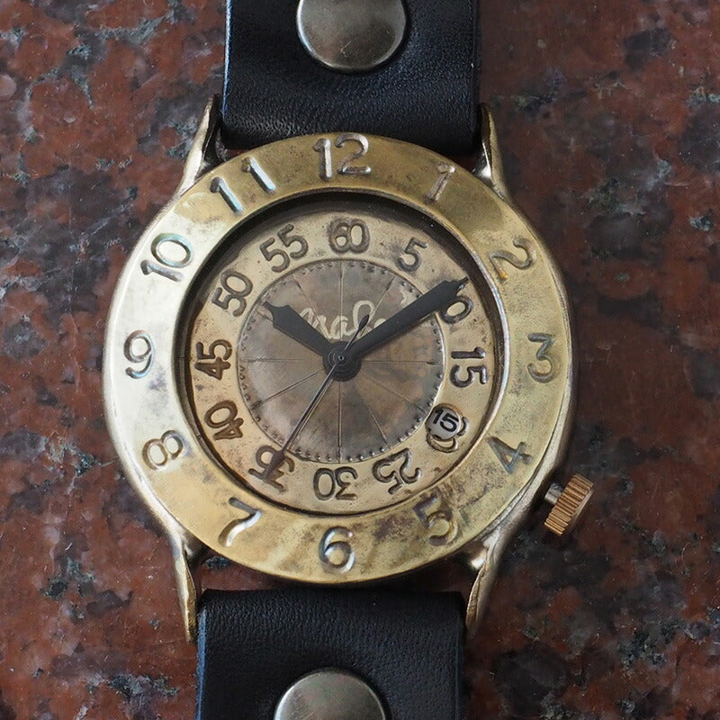 Watanabe Kobo handmade watch “Explore-JB2-DATE” with Jumbo Brass Date [NW-JUM65DATE] 