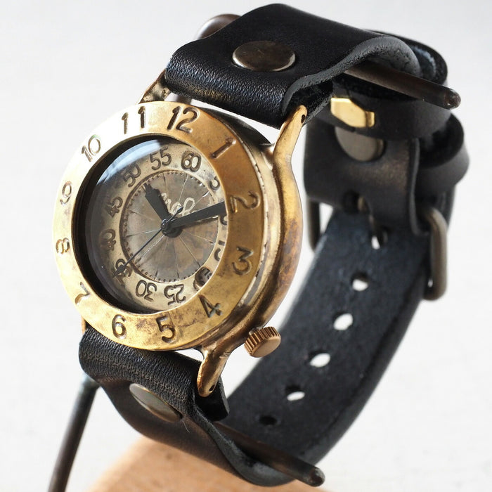 Watanabe Kobo handmade watch “Explore-JB2-DATE” with Jumbo Brass Date [NW-JUM65DATE] 