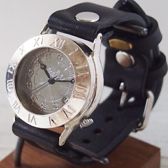 渡辺工房 手作り腕時計 “Explorer-JS-DATE” デイト付きジャンボシルバー [NW-JUM65SV-DATE]
