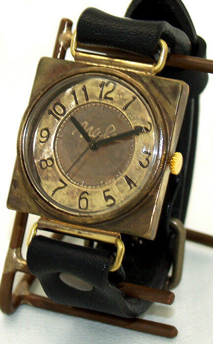 渡辺工房 手作り腕時計 “CUBE-JB3”刻印文字盤 ジャンボブラス [NW-JUM94]