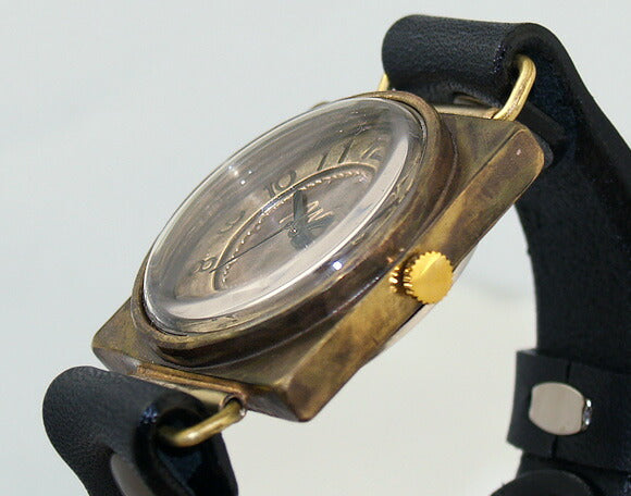 渡辺工房 手作り腕時計 “CUBE-JB3”刻印文字盤 ジャンボブラス [NW-JUM94]