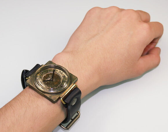 渡辺工房 手作り腕時計 “CUBE-JB3”刻印文字盤 ジャンボブラス [NW-JUM94]