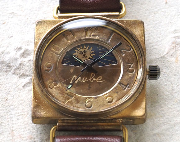Watanabe workshop handmade watch "CUBE-JB3-SUN &amp; MOON" jumbo brass [NW-JUM94-SM] 