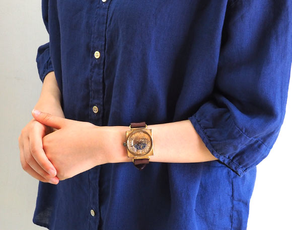 Watanabe workshop handmade watch "CUBE-JB3-SUN &amp; MOON" jumbo brass [NW-JUM94-SM] 