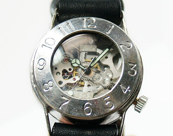 Watanabe Kobo Handmade Wristwatch Manual Winding Type Back Skeleton “Explorer2” Men's Silver [NW-SHW033] 