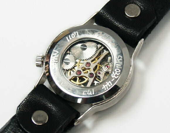 Watanabe Kobo Handmade Wristwatch Manual Winding Type Back Skeleton “Explorer2” Men's Silver [NW-SHW033] 
