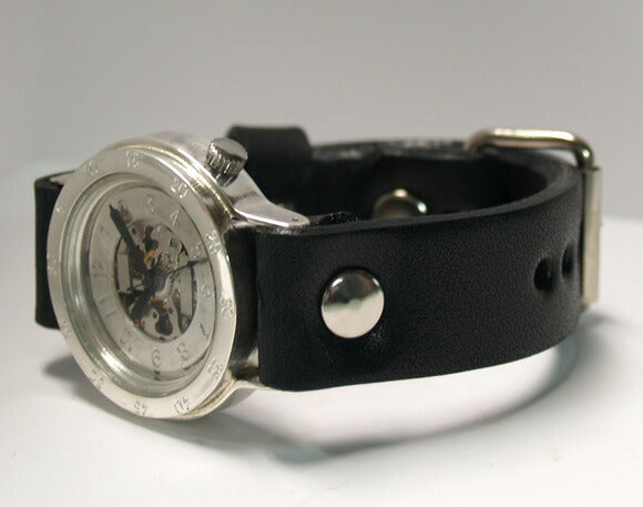 Watanabe Kobo handmade watch hand-wound back skeleton "BEEFY-SHW" men's silver [NW-SHW037] 