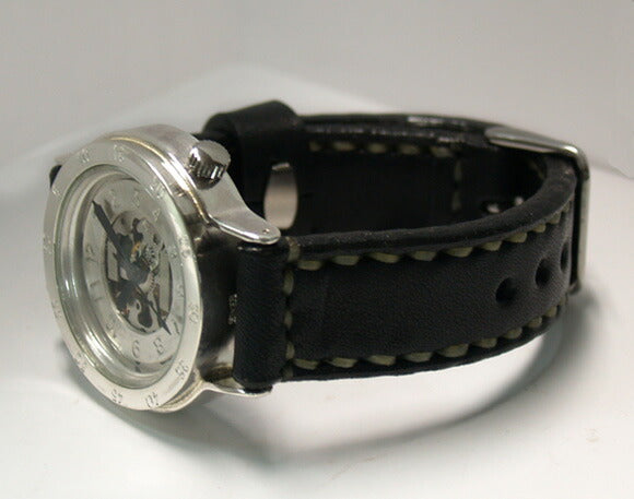 Watanabe Kobo handmade watch hand-wound back skeleton "BEEFY-SHW" men's silver [NW-SHW037] 