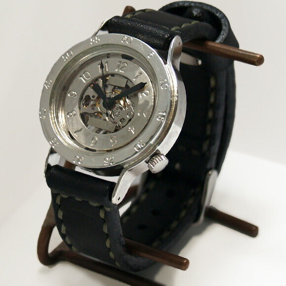 Watanabe Kobo handmade watch hand-wound back skeleton "BEEFY-SHW" men's silver [NW-SHW037] 