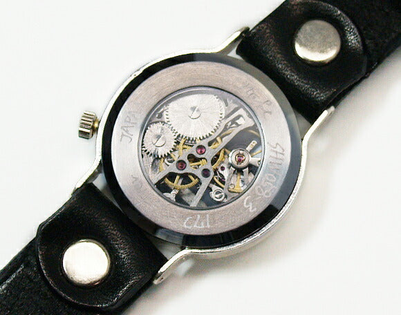 渡辺工房 手作り腕時計 手巻き式 裏スケルトン“Explorer” ジャンボシルバー[NW-SHW058]