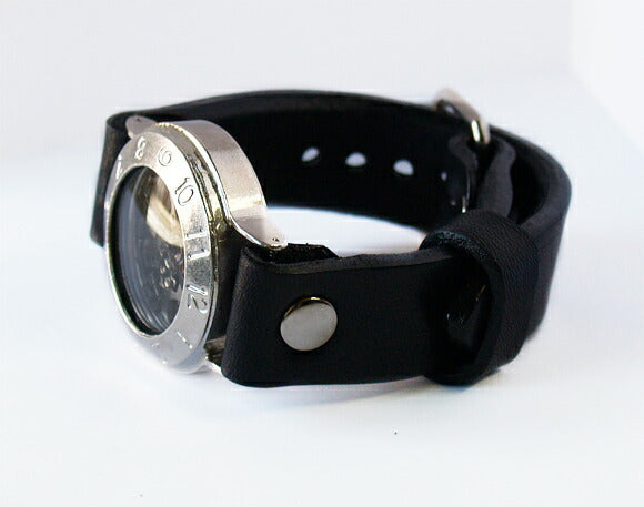 Watanabe Kobo Handmade Wristwatch Manual Winding Type Back Skeleton “Explorer” Jumbo Silver [NW-SHW058] 