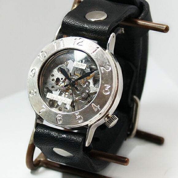 渡辺工房 手作り腕時計 手巻き式 裏スケルトン“Explorer” ジャンボシルバー[NW-SHW058]