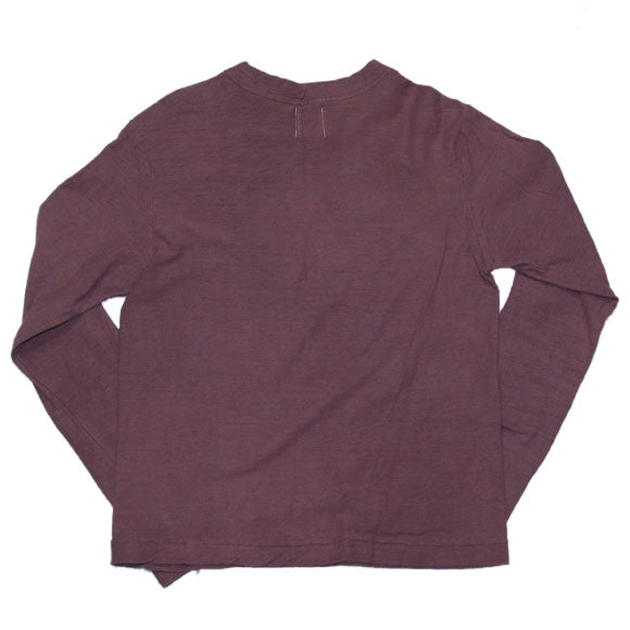 Te-dye Meya Hand-dyed color plain Loop knitted cotton sheeting organic cotton T-shirt long-sleeve "Kamado color" (Ebizomeiro) Men's and women's [OL-EBI]