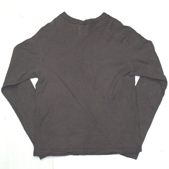 Hand-dyed Meya Hand-dyed color plain Loop knit organic cotton T-shirt long sleeve “dark color” (Nibiiro) Mens Womens [OL-NIB]