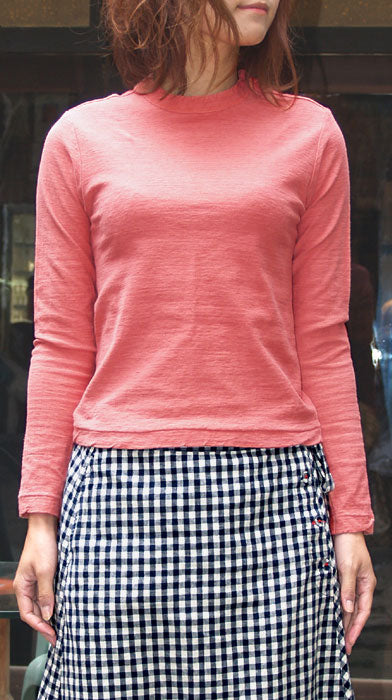 Hand-dyed Meya Hand-dyed color plain Loop knit organic cotton T-shirt long sleeve "Tokiiro" Men's / Women's [OL-TOK]