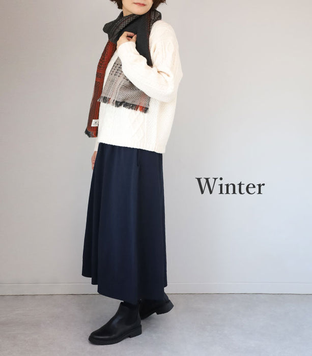 226 (Tsutsumu) Stretching Knit Haramaki Long Skirt with Petticoat Free Size [ON-02-22005-00] Gosen Knit Niigata Prefecture Gosen City Women's 