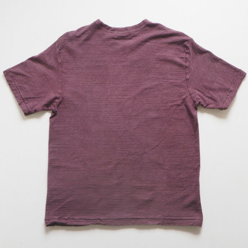 手染メ屋 手染め色無地 吊り編み オーガニックコットン Tシャツ 半袖 “蒲萄色”（えびぞめいろ） メンズ・レディース [OT-EBI]