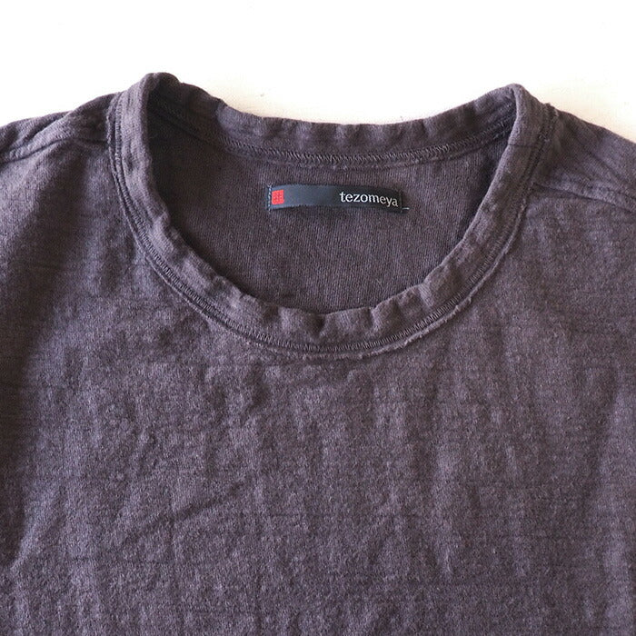 手染メ屋 手染め色無地 吊り編み オーガニックコットン Tシャツ 半袖 “藤鼠色（ふじねずいろ）レディース [OT-FUJ-LADIES]