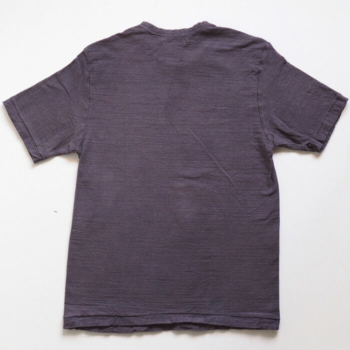 Hand-dyed plain color, hanging knit jersey, organic cotton, short sleeve T-shirt, "Fujinezuiro" (Fujinezuiro) for men [OT-FUJ]