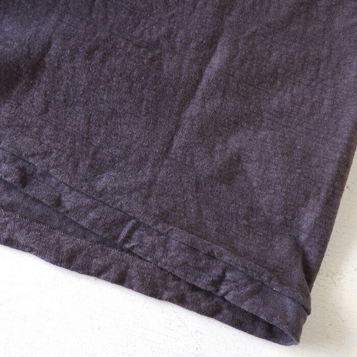 Hand-dyed plain color, hanging knit jersey, organic cotton, short sleeve T-shirt, "Fujinezuiro" (Fujinezuiro) for men [OT-FUJ]