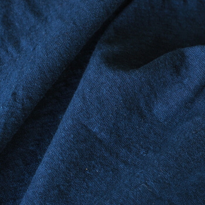 手染メ屋 手染め色無地 吊り編み オーガニックコットン Tシャツ 半袖 “縹色（はなだいろ）”レディース [OT-HAN-LADIES]