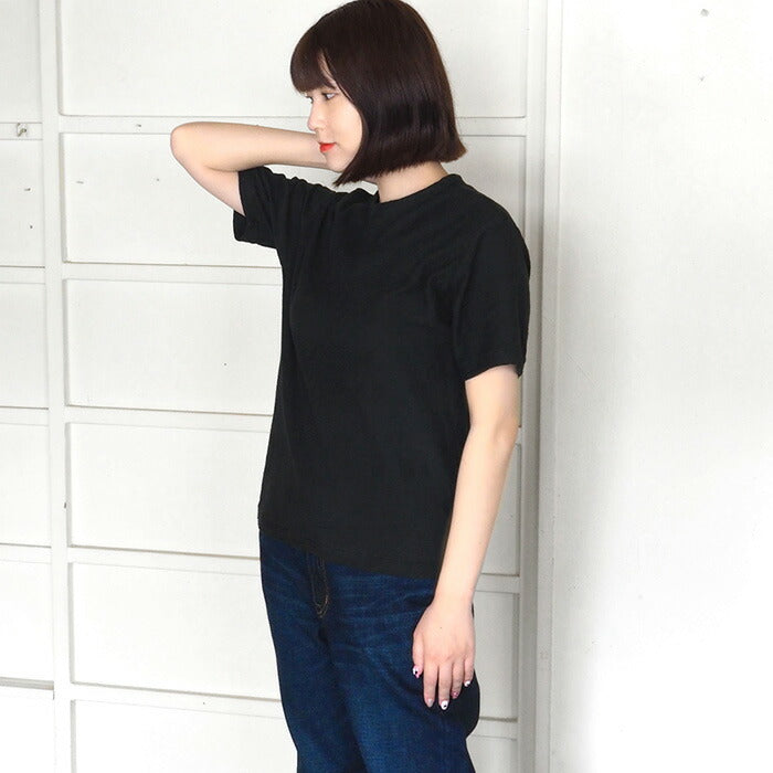 [Nekoposu Free Shipping] Hand Dyed Meya Hand Dyed Color Plain Loop-knitted Organic Cotton T-shirt Short Sleeve “Kenbokuro” Ladies [OT-KENBOU-LADIES] 