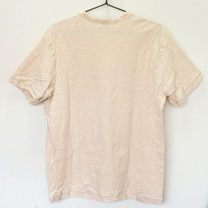 Hand-dyed Meya Hanging knit jersey Organic cotton T-shirt Short sleeve Undyed Natural color Women's [OT-KIN-LADIES] 