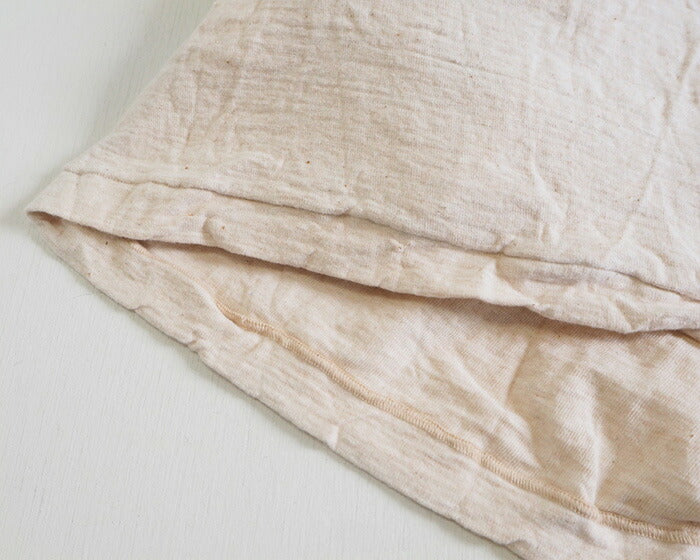 Hand-dyed Meya Hanging knit jersey Organic cotton T-shirt Short sleeve Undyed Natural color Women's [OT-KIN-LADIES] 