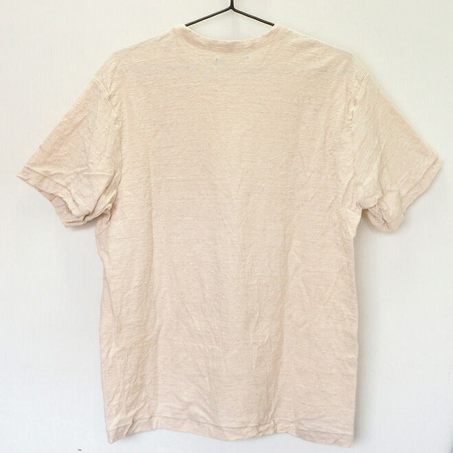 Hand-dyed Meya Hanging knit jersey Organic cotton T-shirt Short sleeve Undyed Natural color Men's and women's [OT-KIN]