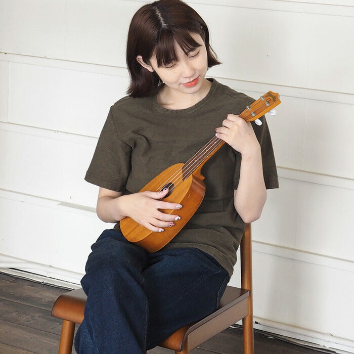 Hand-dyed plain color, loop-knit, organic cotton, short-sleeved T-shirt, "Mir-iro" for women [OT-MIR-LADIES] 