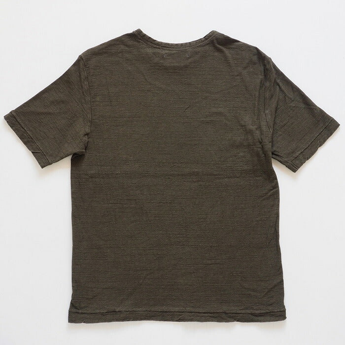 Hand-dyed plain color, loop-knit, organic cotton, short-sleeved T-shirt, "Mir-iro" for women [OT-MIR-LADIES] 