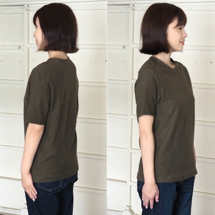[Nekoposu free shipping] Hand dyed color plain looped organic cotton T-shirt short sleeve “Miruiro” Ladies [OT-MIR-LADIES] 