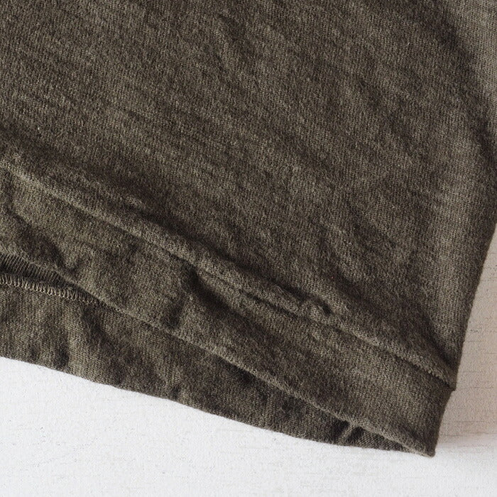 Hand-dyed plain color, loop-knit, organic cotton, short-sleeved T-shirt, "Mir-iro" for women [OT-MIR-LADIES] 