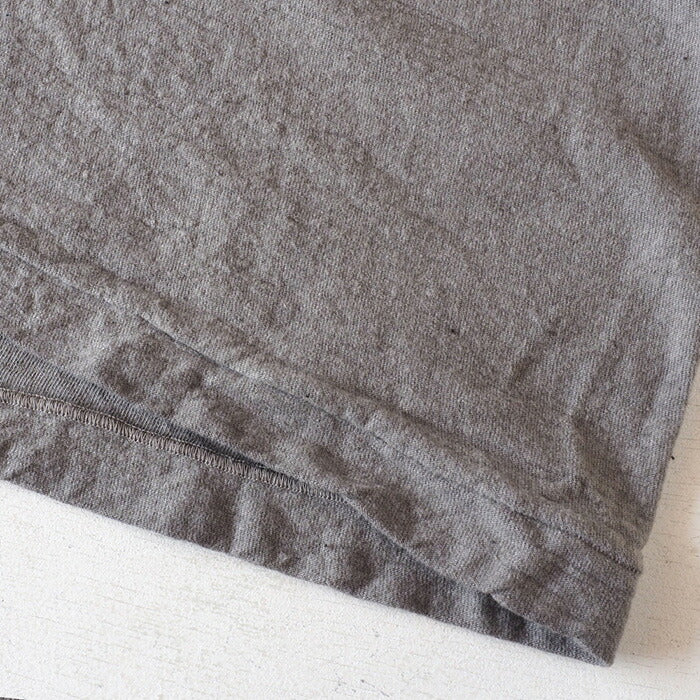 手染メ屋 手染め色無地 吊り編み オーガニックコットン Tシャツ 半袖 “鈍色（にびいろ）” レディース [OT-NIB-LADIES]