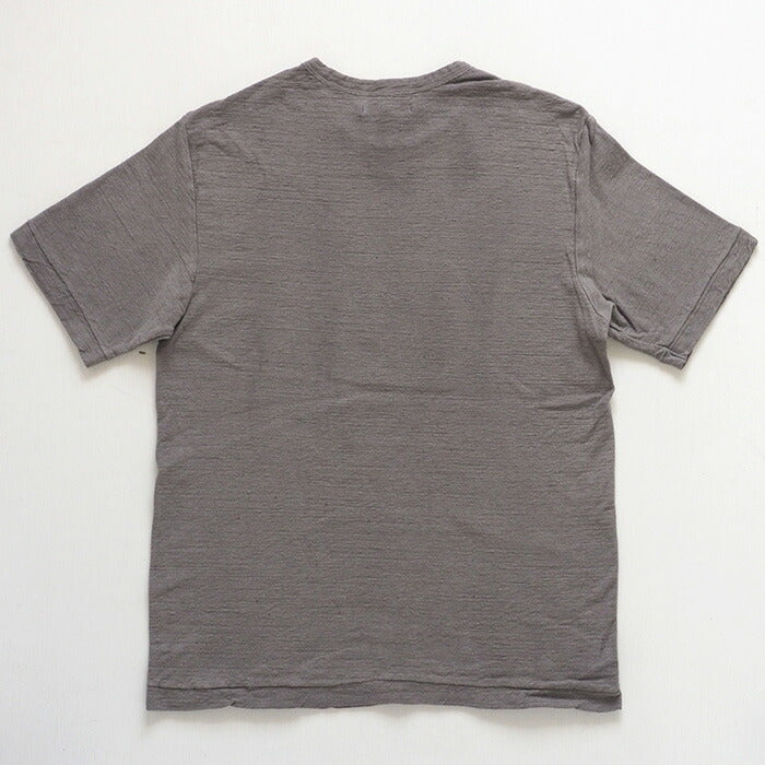 [Nekoposu free shipping] Hand-dyed Meya Hand-dyed color plain hanging knitted cotton sheeting organic cotton T-shirt short sleeve “dark color” (Nibiiro) Men's [OT-NIB] 