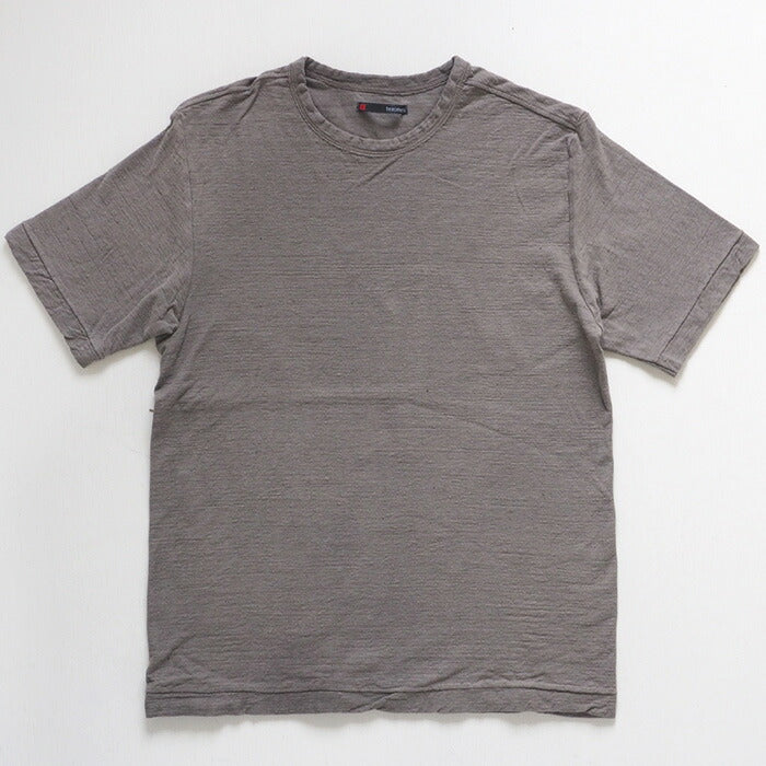 [Nekoposu free shipping] Hand-dyed Meya Hand-dyed color plain hanging knitted cotton sheeting organic cotton T-shirt short sleeve “dark color” (Nibiiro) Men's [OT-NIB] 