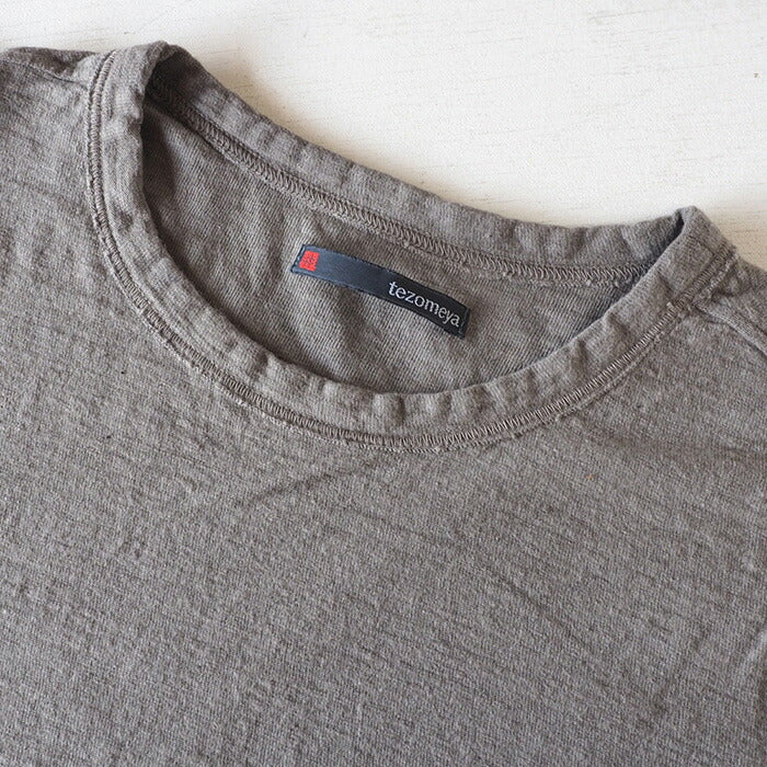 手染メ屋 手染め色無地 吊り編み天竺 オーガニックコットン Tシャツ 半袖 “鈍色”（にびいろ） メンズ [OT-NIB]