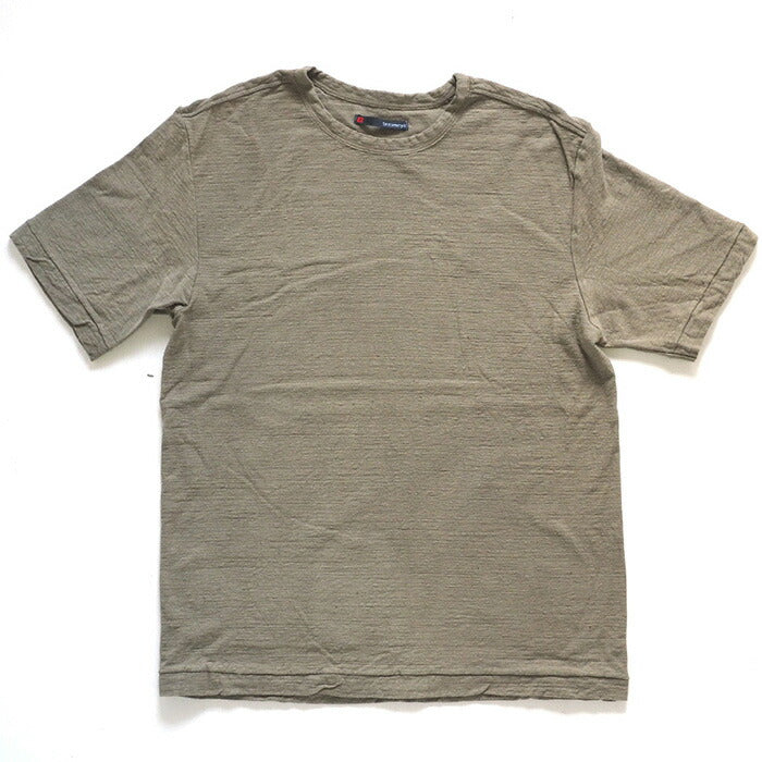 Hand-dyed plain color, loop-knit, organic cotton, short-sleeved T-shirt, "Oitake-iro" for women [OT-OIT-LADIES]