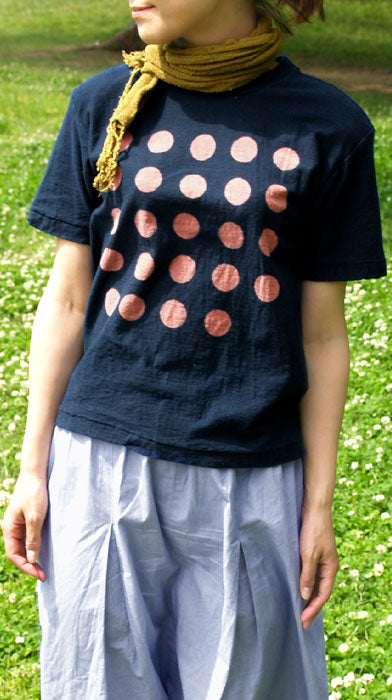Hand-dyed Meya Tie-dye / Tie-dye Loop-knit Tenjiku Organic Cotton T-shirt Short-sleeved / Long-sleeved "Om's eyes" Men's / Women's [OT-SB15] 