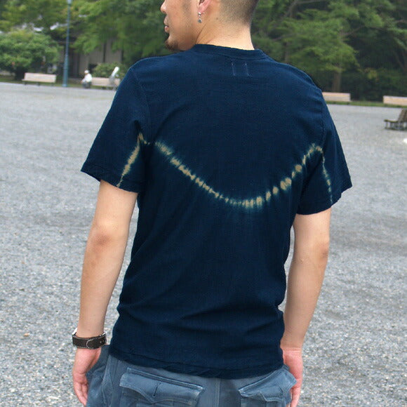 Hand-dyed Meya Tie-dye / Tie-dye Loop-dyed Organic Cotton T-shirt Short-sleeve / Long-sleeve "Smile" Men's / Women's [OT-SB21] 