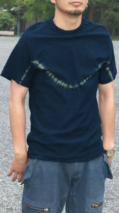 Hand-dyed Meya tie-dyeing/tie-dyeing hanging knit organic cotton T-shirt short sleeve "Smile" for men and women [OT-SB21] 