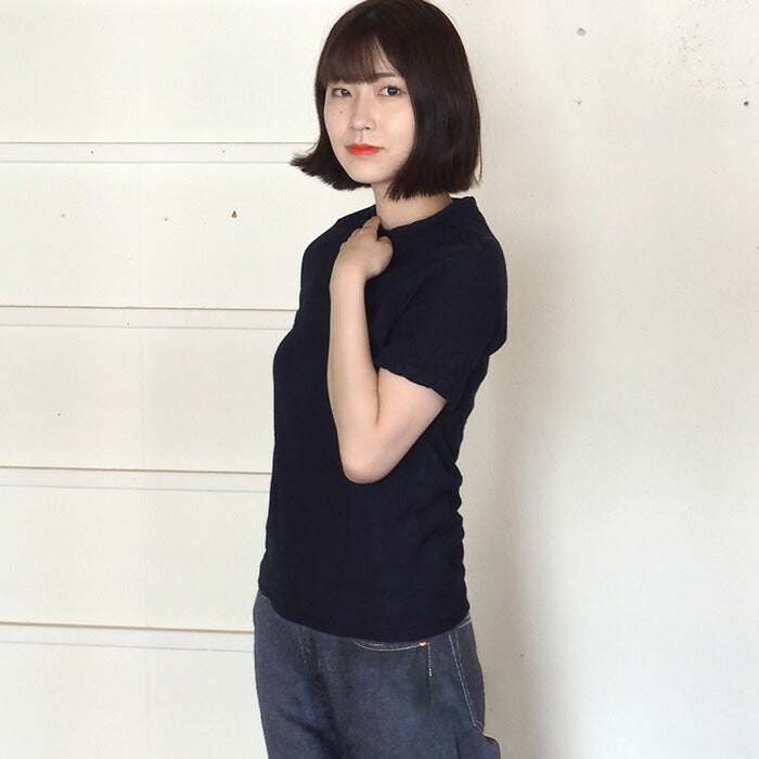 [Nekoposu free shipping] Hand dyed color plain loop loop organic cotton T-shirt short sleeve “Tetsukoniro” Ladies [OT-TET-LADIES] 